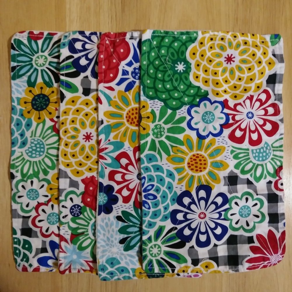 Reusable Paper Towels Handmade Cloth Unpaper Towels Set of 4 - Picture 2 of 2